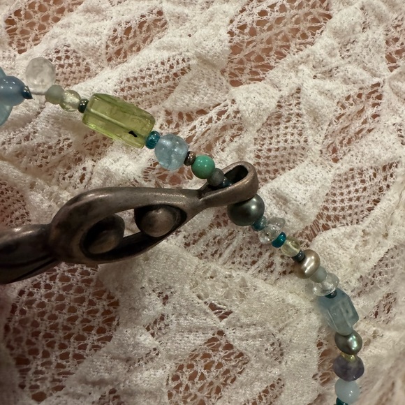 Artisan Beaded Necklace with Silver Pendant - Picture 6 of 6